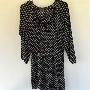 Flowered black and white dress